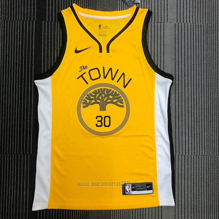 Camiseta Golden State Warriors Stephen Curry #30 Earned Amarillo